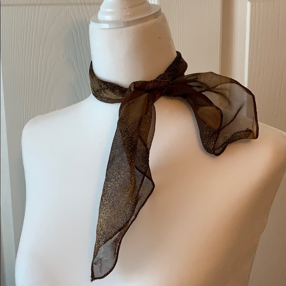 Vintage brown square neck scarf
